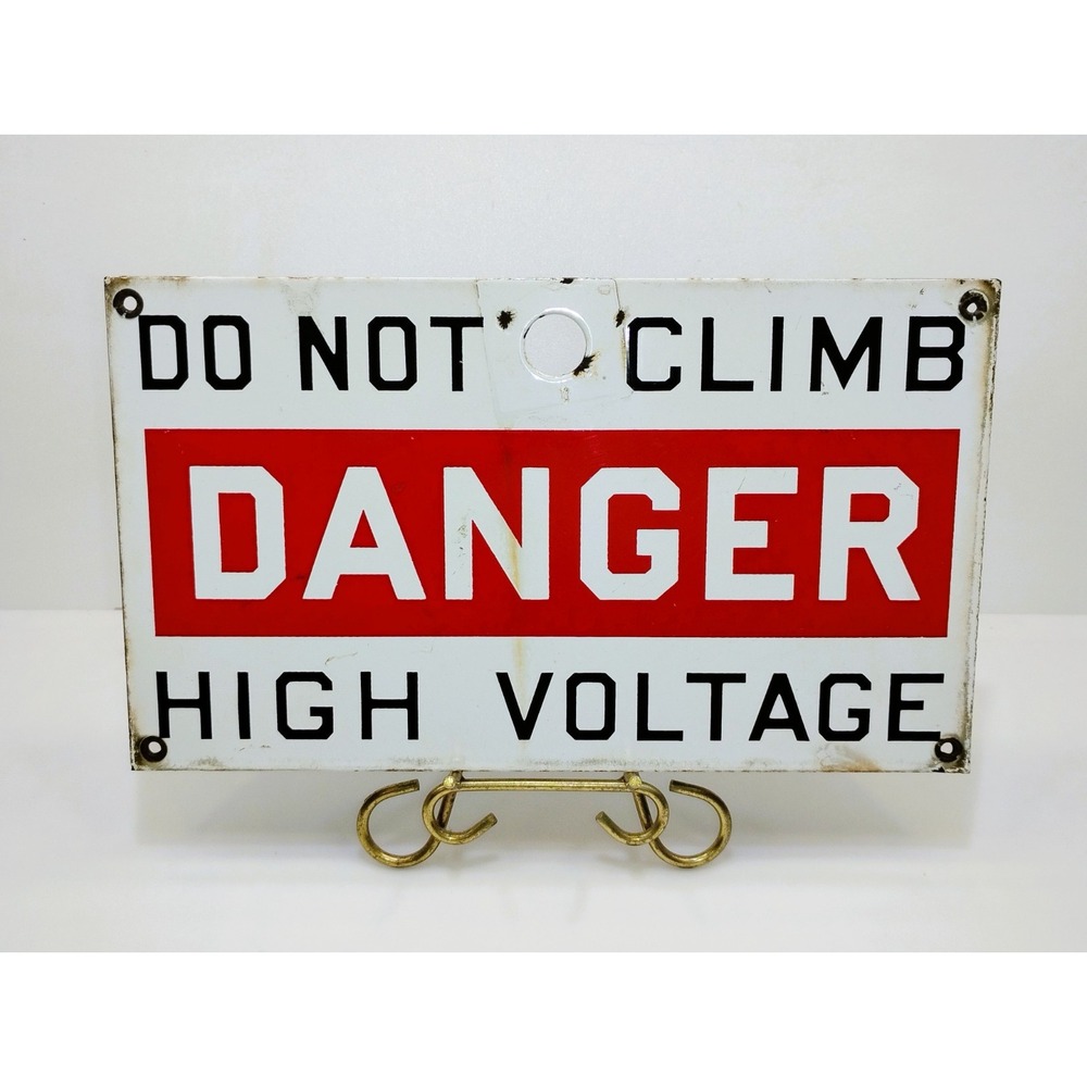 Vintage Danger Porcelain Sign Circa 1920s-1960s Red, Black and White 13" x 7.5" - Picture 1 of 12